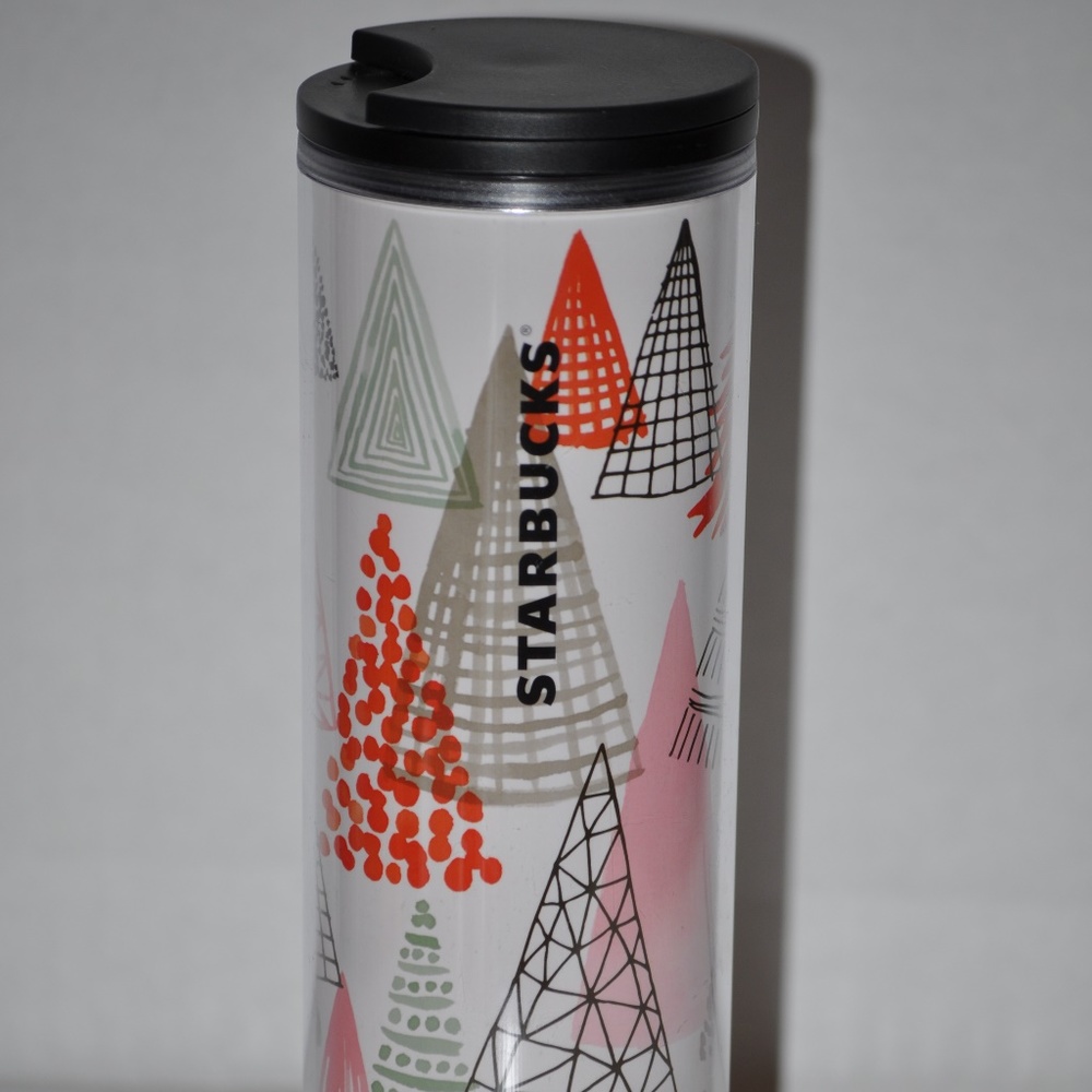 Starbucks Travel Mug Christmas Trees Hot Cup NEW